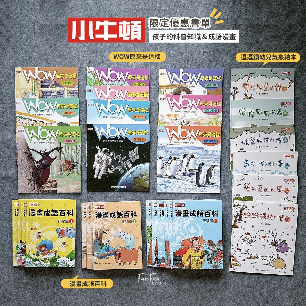 小牛頓科普書｜WOW原來是這樣、漫畫成語百科、逗逗鎮幼兒氣象繪本：身邊的天氣